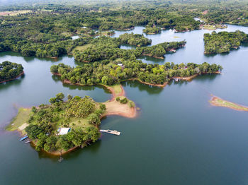 High angle view of sea