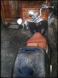 Low section of woman standing on tiled floor