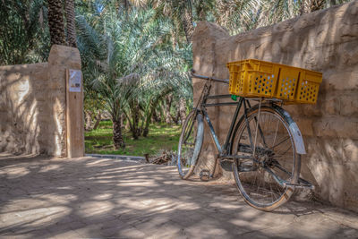 Bicycle by road in city