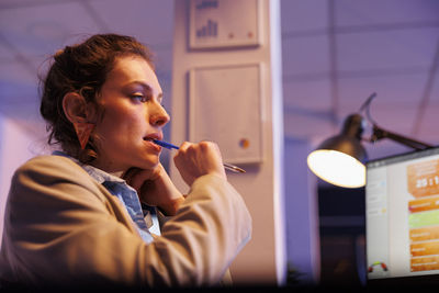 Young woman drinking water