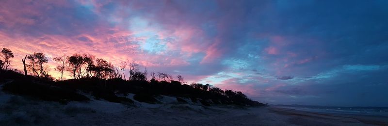 Scenic view of landscape against sky during sunset