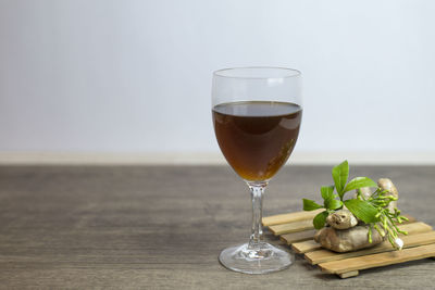 Close-up of drink on table