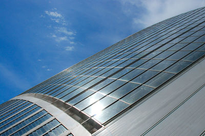 Low angle view of modern building against sky