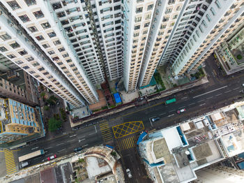 High angle view of buildings in city