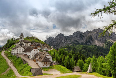 View of mountain against cloudy sky