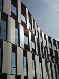 Low angle view of modern building against clear sky