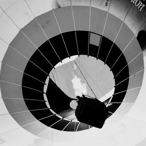 High angle view of spiral staircase
