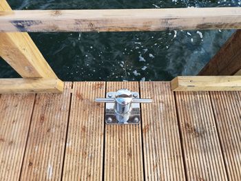 High angle view of pier on sea