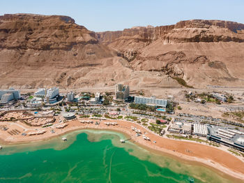 High angle view of land