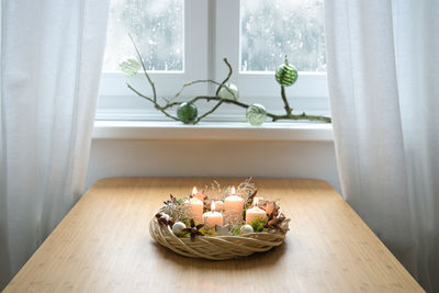 Close-up of food on table