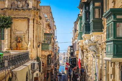 Low angle view of buildings in city