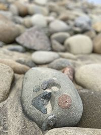 Close-up of stones on pebbles