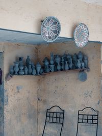 High angle view of wooden wall