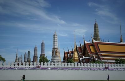 Low angle view of temple against sky