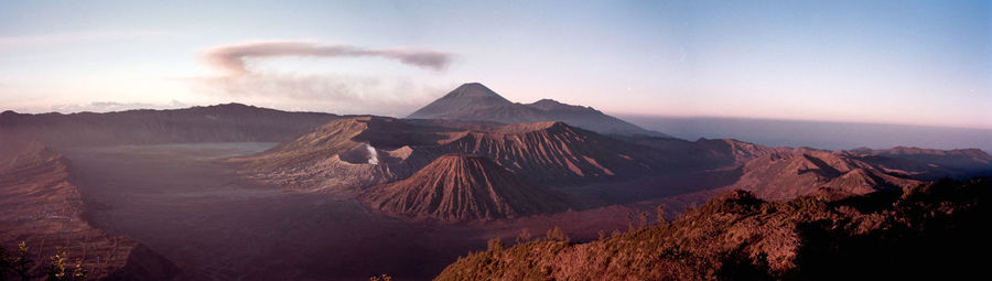 Smoke emitting from volcanic mountain