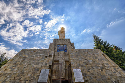 Low angle view of old building against sky