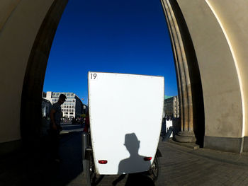 Panoramic view of built structure against clear sky