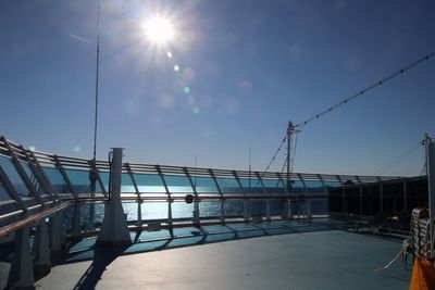 Low angle view of swimming pool against sky