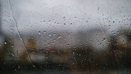 Raindrops on glass