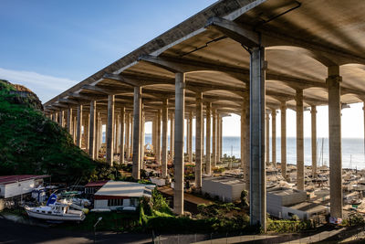 View of built structure on beach