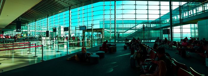 Group of people waiting at airport