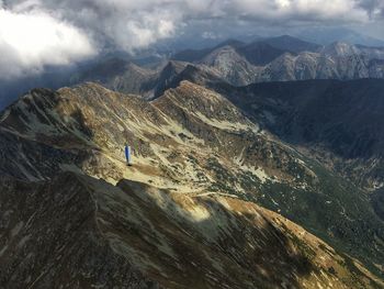 Scenic view of mountain range against sky