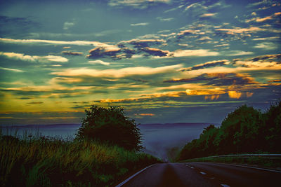 Country road at sunset