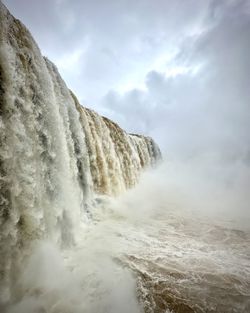 Low angle view of waterfall