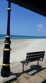 Scenic view of calm sea against clear sky