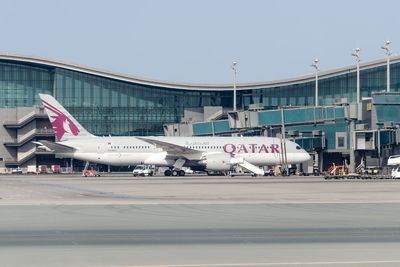 View of airport runway against sky