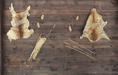 High angle view of cookies on table