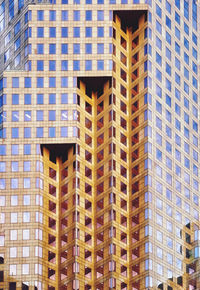 Low angle view of modern buildings in city