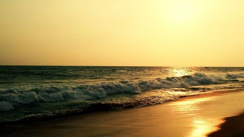 Scenic view of sea at sunset