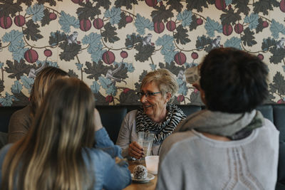 Women having coffee in cafe