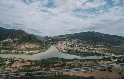 Scenic view of mountains against sky