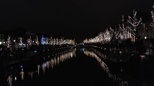 Illuminated city at night