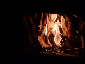 Close-up of fireplace