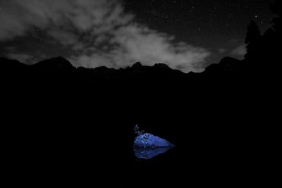 Close-up of water against sky at night