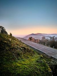 Scenic view of landscape against sky during sunset