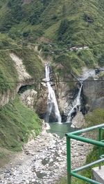 Scenic view of waterfall