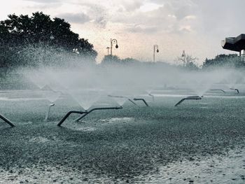 Scenic view of swimming pool against sky