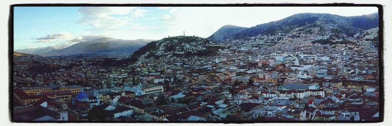 High angle shot of townscape