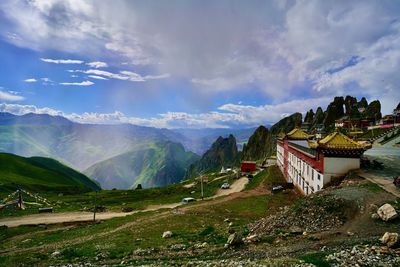 Scenic view of mountains against sky