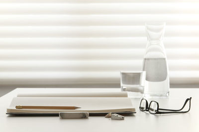 Close-up of book on table