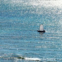 Sailboat sailing in sea