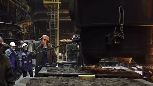 Man welding metal