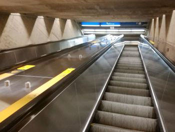 View of escalator in subway station