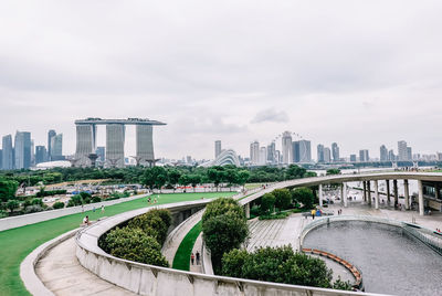 Panoramic view of city buildings against sky