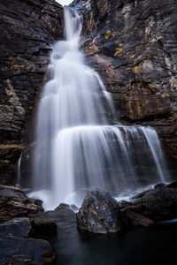 Scenic view of waterfall at alpe devero ossola valley italy