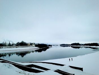 Scenic view of snow covered landscape